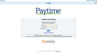 Paytime Harrisburg - Login - Payentry