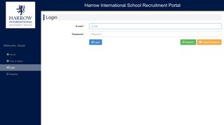 Login : Harrow International School Recruitment Portal