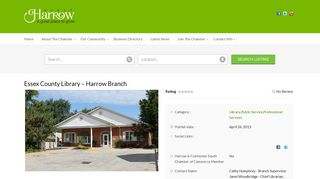 Essex County Library - Harrow Branch | VisitHarrow.ca