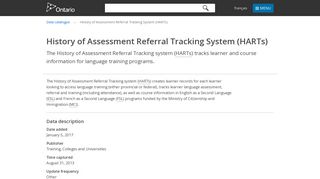 History of Assessment Referral Tracking System (HARTs) | Ontario.ca