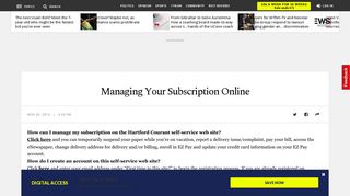 Managing Your Subscription Online - Hartford Courant