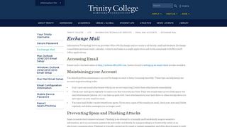Exchange Mail - Trinity College