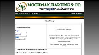 Client Center Login - Moorman, Harting & Company