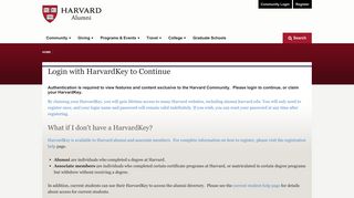 Login with HarvardKey to Continue | Harvard Alumni