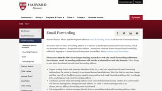 Email Forwarding | Harvard Alumni