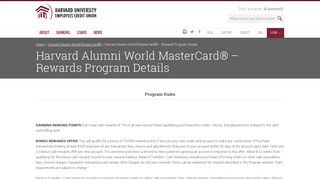 Harvard Alumni World MasterCard® - Rewards Program Details ...