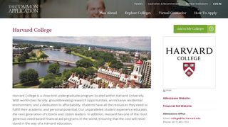 Harvard College | The Common Application