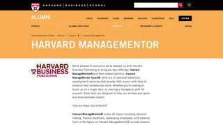 Harvard ManageMentor - Alumni - Harvard Business School