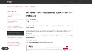 Students - How to register (to purchase course materials) – Harvard ...