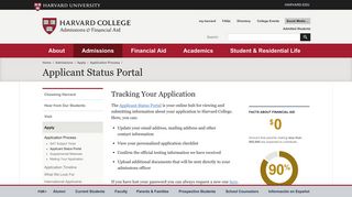 Applicant Status Portal | Harvard College
