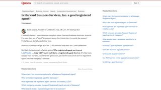 Is Harvard Business Services, Inc. a good registered agent? - Quora