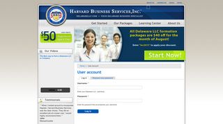 User account - Harvard Business Services