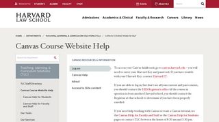 Canvas Course Website Help | Harvard Law School