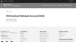 FAS Outlook Webmail Access (O365) | History of Art and Architecture