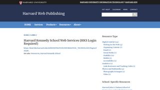 Harvard Kennedy School Web Services (HKS Login Required ...