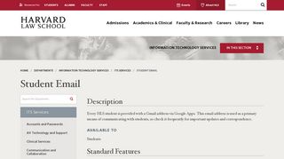Student Email | Harvard Law School