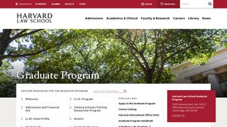 Graduate Program | Harvard Law School