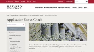 Application Status Check | Harvard Law School