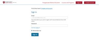 Sign in or Create Account | Harvard Medical School CME Online