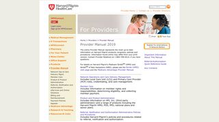 Harvard Pilgrim Health Care - Provider Manual