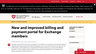 New and improved billing and payment portal for ... - Harvard Pilgrim