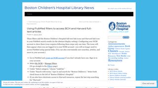 Using PubMed filters to access BCH and Harvard full-text articles ...