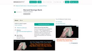 Harvard Savings Bank - 3 Locations, Hours, Phone Numbers …