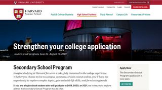 Secondary School Program | Harvard Summer School