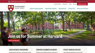 Harvard Summer School: Home