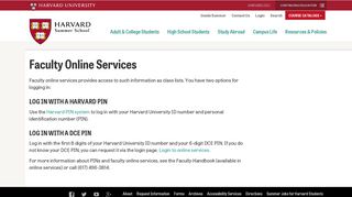 Faculty Online Services | Harvard Summer School