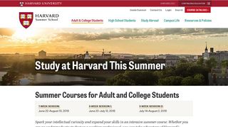Adult & College Students | Harvard Summer School