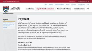 Payment - Harvard Extension School - Harvard University