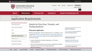 Application Requirements - Harvard College - Harvard University