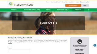 Contact Us | Harvest Bank | Kimball, MN - St. Augusta, MN - Kandiyohi ...