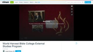 World Harvest Bible College External Studies Program on Vimeo