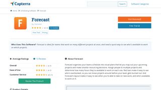 Forecast Reviews and Pricing - 2019 - Capterra