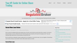 Harvest Moon Loans Review - Regulated Broker UK