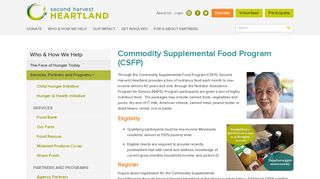 CSFP | Commodity Supplemental Food Program | Second Harvest ...