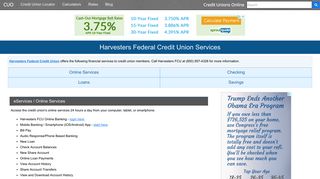 Harvesters Federal Credit Union Services: Savings, Checking, Loans