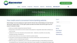 Online Banking - Harvester Financial Credit Union