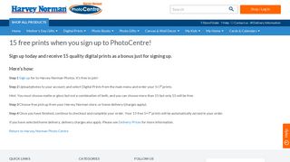15 free prints when you sign up to PhotoCentre! – Harvey Norman ...