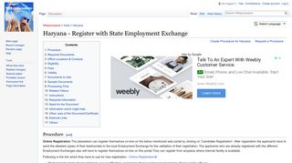 Haryana - Register with State Employment Exchange - Wikiprocedure