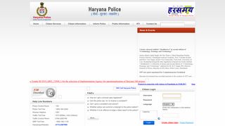 Citizen Login - Welcome to Haryana Police