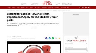 Looking for a job at Haryana Health Department? Apply for 662 ...