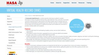 Virtual Health Record (VHR) | HASA