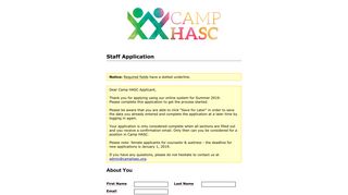 staff apply - CampInTouch
