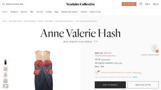Mid-length silk dress Anne Valerie Hash Blue size 38 FR in Silk ...