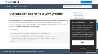 Custom Login Box for Your Own Website | TUNE Help
