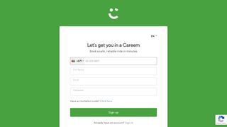 Sign in to Ride – Let's Get You in a Careem