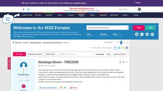 Hastings Direct - USELESS! - MoneySavingExpert.com Forums